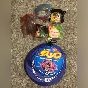 NEW Vintage McDonals Happy Meal toys and large flying ring